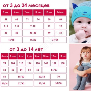 Детский размер США на русский на алиэкспресс таблица